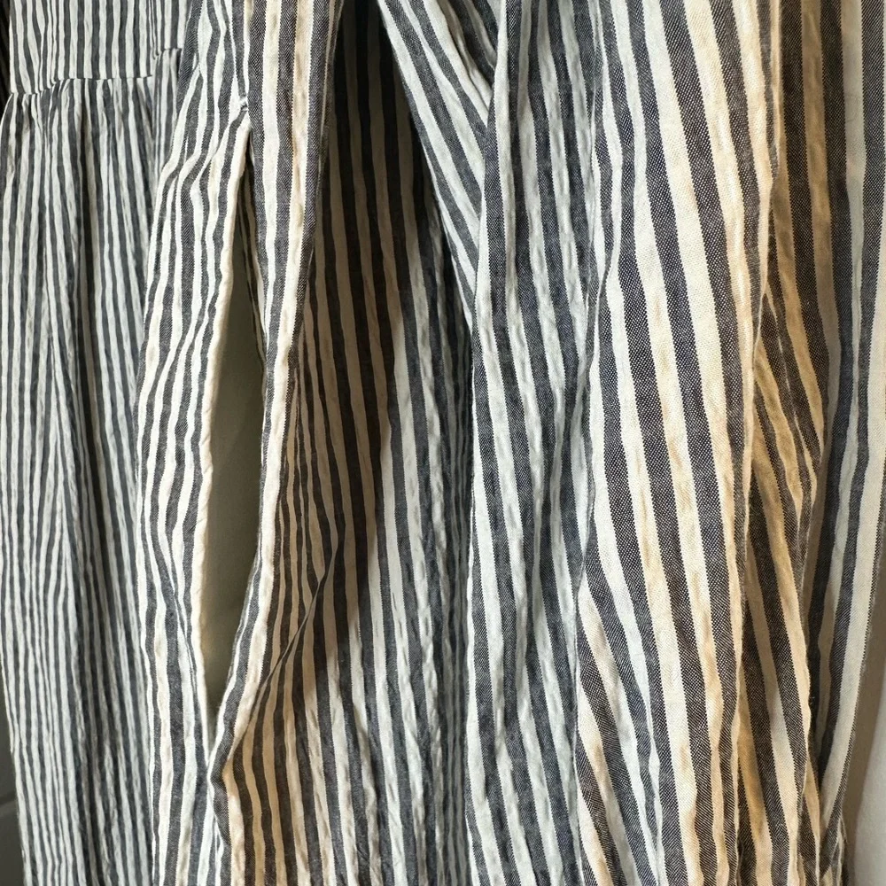 Coquette Milkmaid Tiered Long Sleeve Tiered Gray & White Stripes XL Pockets NWT - Picture 11 of 11